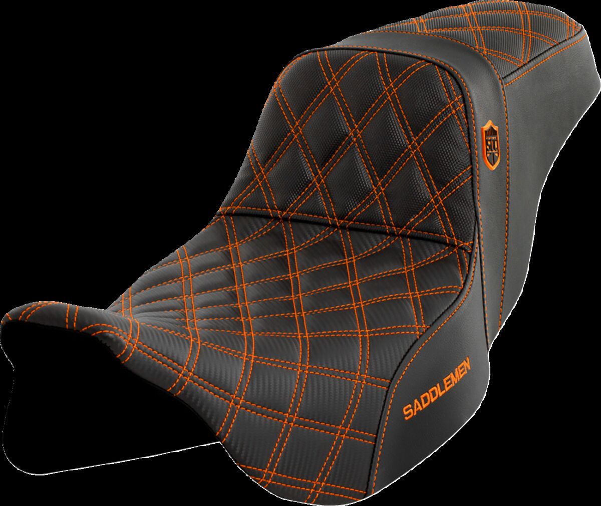 Saddlemen SDC Pro Series Performance Gripper Seat, Orange Stitch - 08-23 Touring Seat Saddlemen