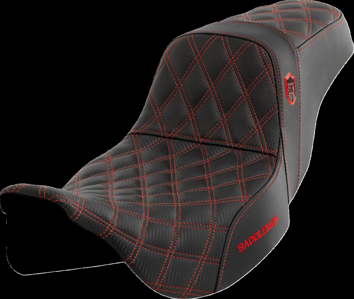 Saddlemen SDC Pro Series Performance Gripper Seat, Red Stitch - 08-23 Touring Seat Saddlemen