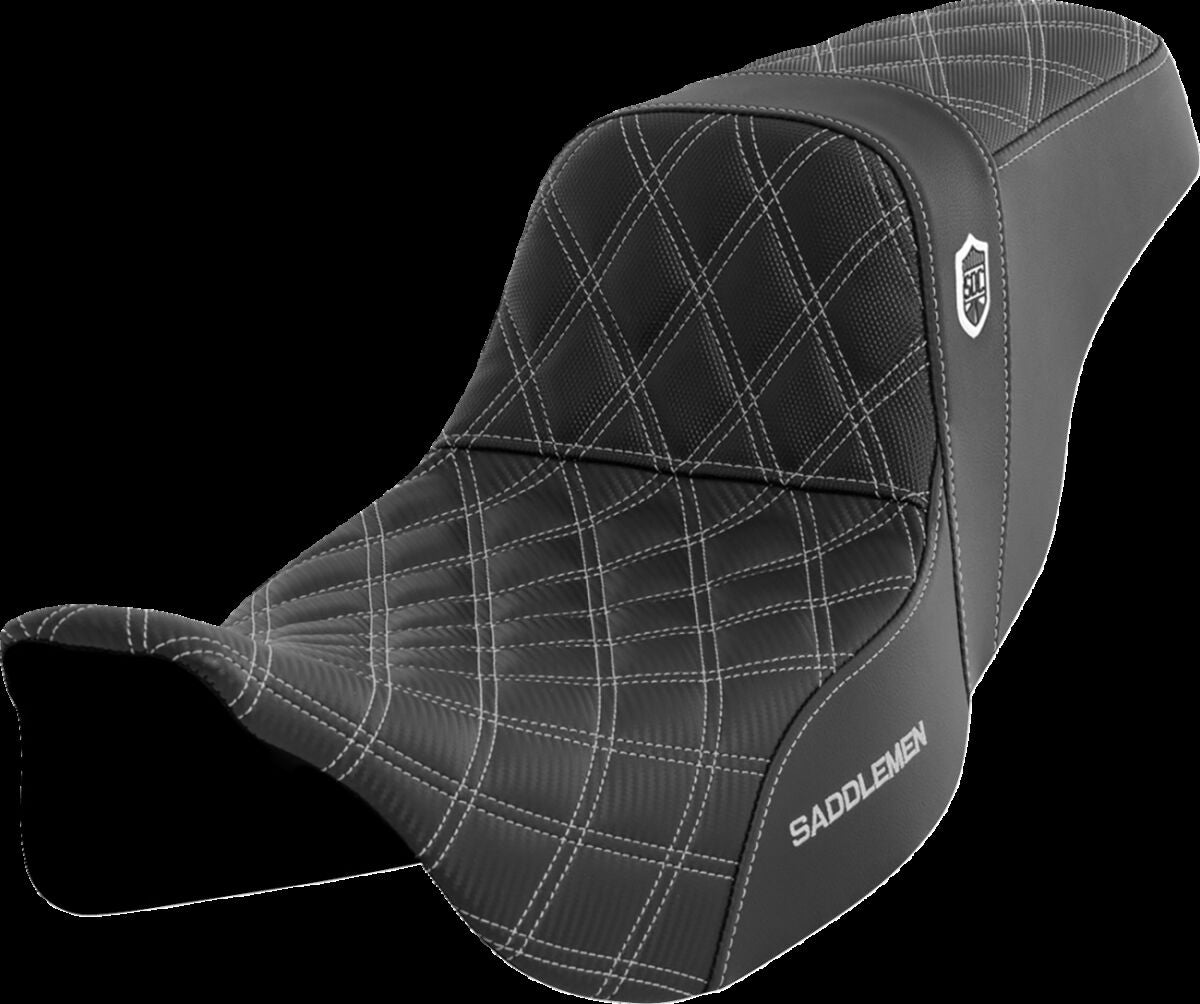Saddlemen SDC Pro Series Performance Gripper Seat, Silver Stitch - 08-23 Touring Seat Saddlemen