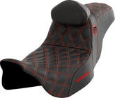 SDC Pro Series Performance Gripper Seat w/Lumbar Rest, Red Stitch - 08-23 Touring Seat Saddlemen Default Title