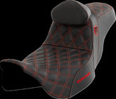 Saddlemen SDC Pro Series Performance Gripper Seat w/Lumbar Rest, Red Stitch - 08-23 Touring Seat Saddlemen