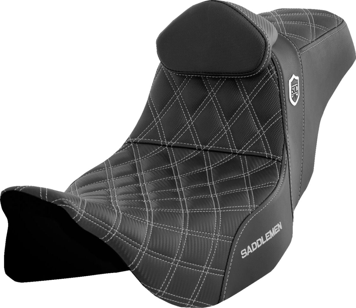 SDC Pro Series Performance Gripper Seat w/Lumbar Rest, Silver Stitch - 08-23 Touring Seat Saddlemen Default Title