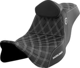 SDC Pro Series Performance Gripper Seat w/Lumbar Rest, White Stitch - 08-23 Touring Seat Saddlemen Default Title