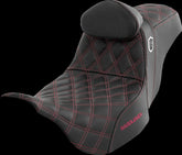 Saddlemen SDC Pro Series Performance Gripper Seat w/Lumbar Rest, Wine Berry Stitch - 08-23 Touring Seat Saddlemen