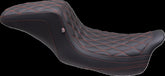 Mustang Seat Squareback 2 Up Dbl Diamond Red/Orange Thread Seat Mustang