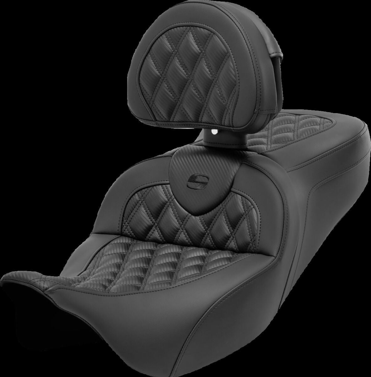 Saddlemen Roadsofa CF LS With Driver's Backrest Seat - 08+ Touring Seat Saddlemen