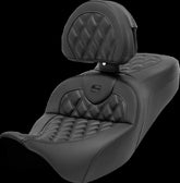 Saddlemen Roadsofa CF LS With Driver's Backrest Seat - 08+ Touring Seat Saddlemen