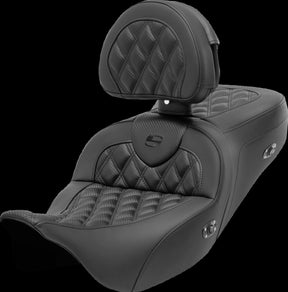 Saddlemen Roadsofa CF LS Heat With Driver's Backrest Seat - 08+ Touring Seat Saddlemen