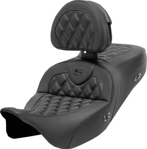 Saddlemen Roadsofa CF LS Heat With Driver's Backrest Seat - 08+ Touring Seat Saddlemen Default Title