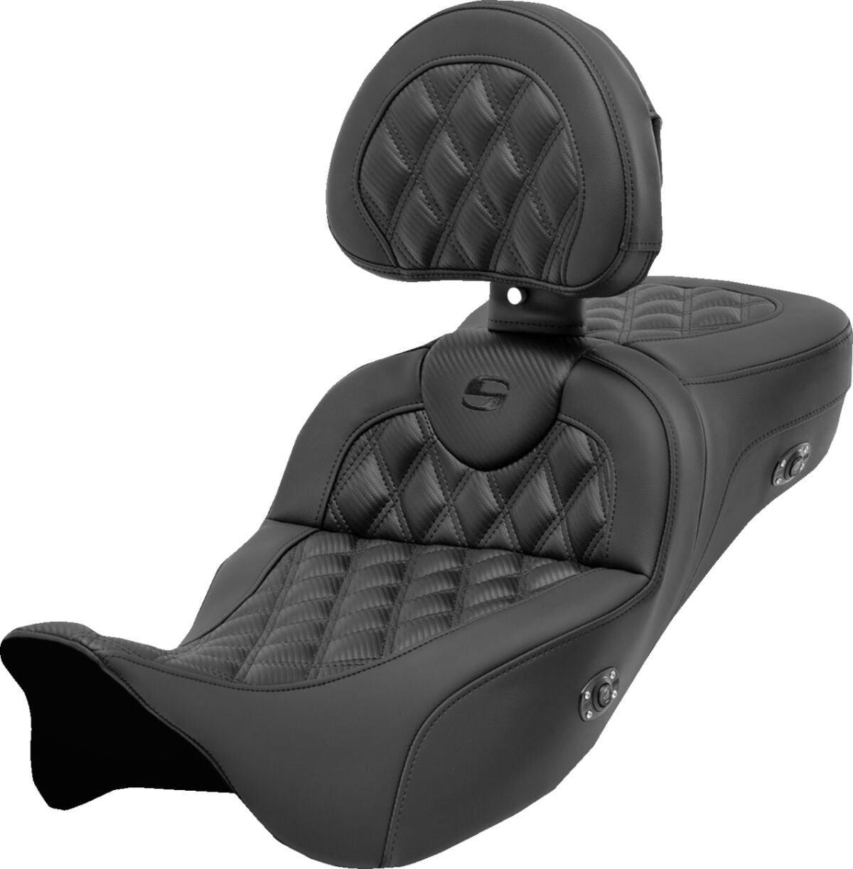 Roadsofa CF LS Heat Extended Reach With Driver's Backrest Seat - 08+ Touring Seat Saddlemen Default Title