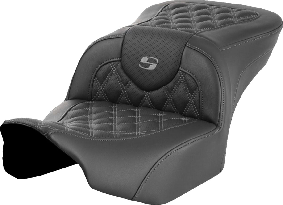Saddlemen Roadsofa LS Seat, Gray Stitch - 23+ Touring Seat Saddlemen