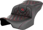 Saddlemen Roadsofa LS Seat, Red Stitch - 23+ Touring Seat Saddlemen