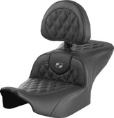 Roadsofa LS With Driver's Backrest Seat, Gray Stitch - 23+ Touring Seat Saddlemen Default Title