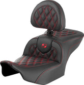 Saddlemen Roadsofa LS With Driver's Backrest Seat, Red Stitch - 23+ Touring Seat Saddlemen