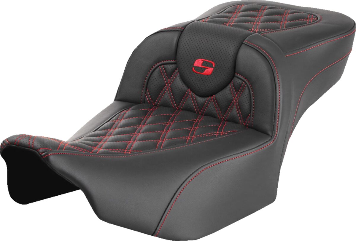 Roadsofa LS Extended Reach Seat, Red Stitch - 23+ Touring Seat Saddlemen Default Title