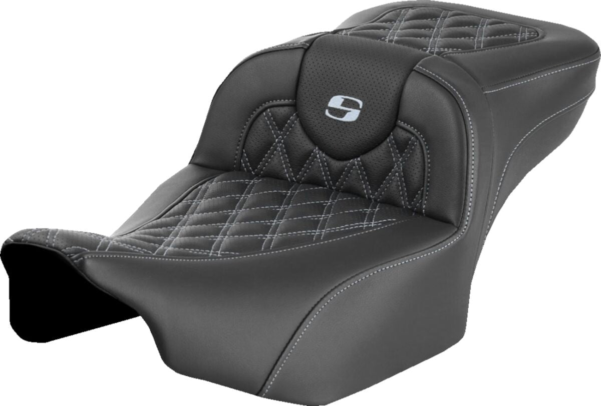 Saddlemen Roadsofa LS Extended Reach Seat, Silver Stitch - 23+ Touring Seat Saddlemen