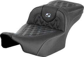 Saddlemen Roadsofa LS Extended Reach Seat, Silver Stitch - 23+ Touring Seat Saddlemen