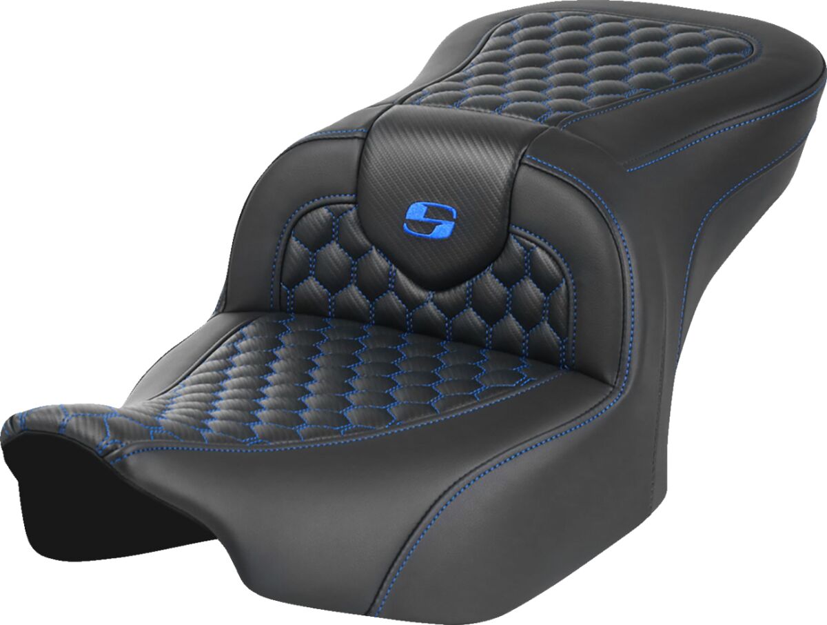 Saddlemen Roadsofa HC Seat, Blue Stitch - 23+ Touring Seat Saddlemen