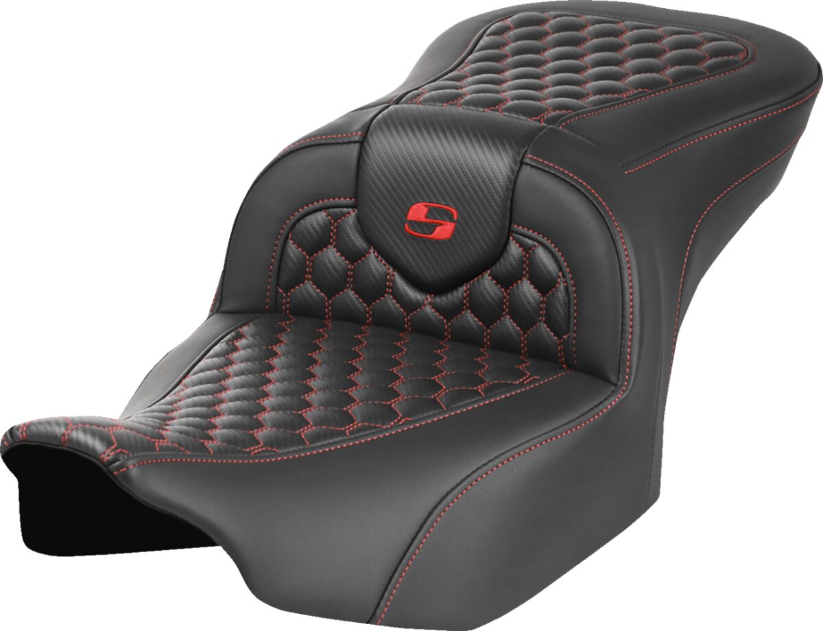 Saddlemen Roadsofa HC Seat, Red Stitch - 23+ Touring Seat Saddlemen