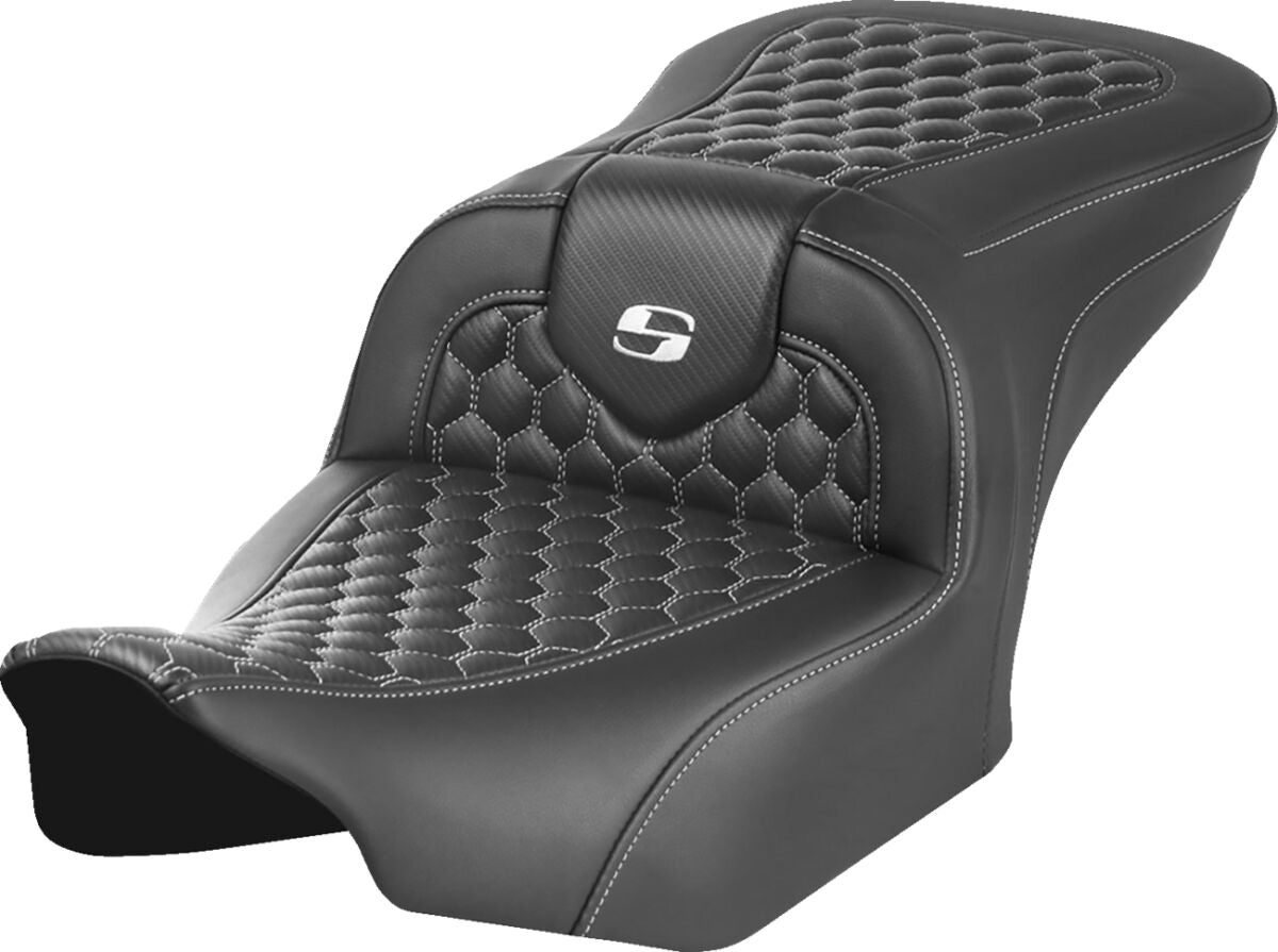 Saddlemen Roadsofa HC Seat, White Stitch - 23+ Touring Seat Saddlemen