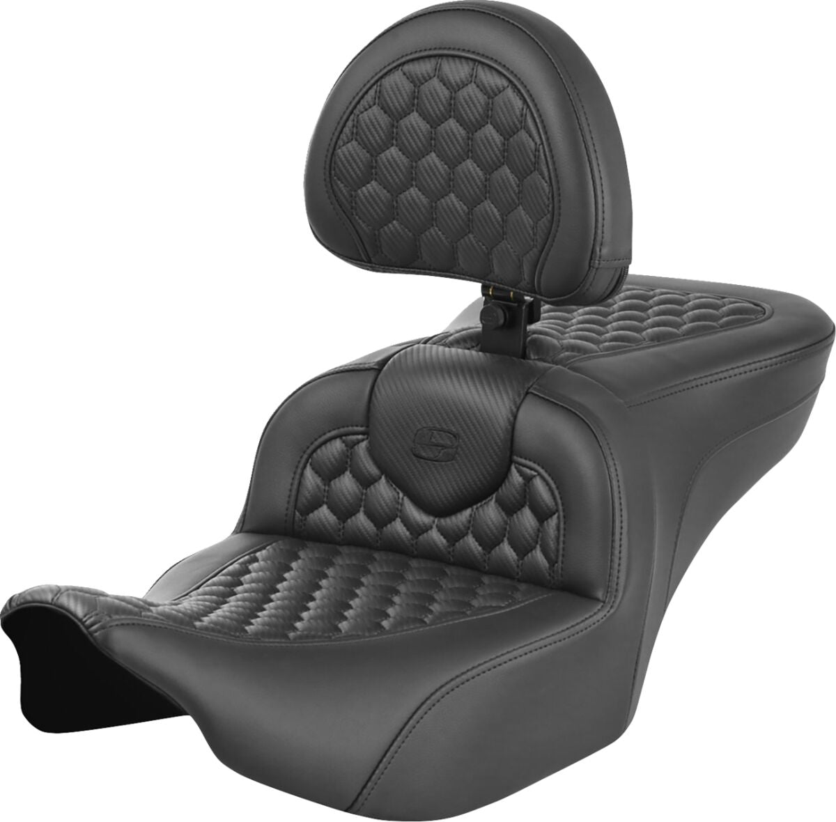 Roadsofa HC With Driver's Backrest Seat, Black Stitch - 23+ Touring Seat Saddlemen Default Title