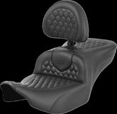 Saddlemen Roadsofa HC With Driver's Backrest Seat, Black Stitch - 23+ Touring Seat Saddlemen