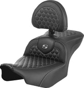 Saddlemen Roadsofa HC With Driver's Backrest Seat, Gray Stitch - 23+ Touring Seat Saddlemen