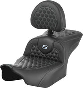 Saddlemen Roadsofa HC With Driver's Backrest Seat, Silver Stitch - 23+ Touring Seat Saddlemen