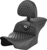 Roadsofa HC With Driver's Backrest Seat, White Stitch - 23+ Touring Seat Saddlemen Default Title
