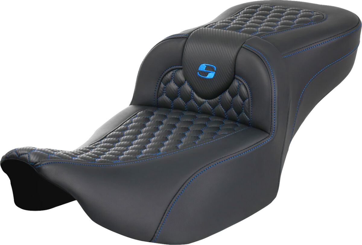 Roadsofa HC Extended Reach Seat, Blue Stitch - 23+ Touring Seat Saddlemen Default Title