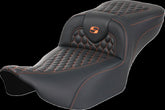 Saddlemen Roadsofa HC Extended Reach Seat, Orange Stitch - 23+ Touring Seat Saddlemen