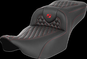 Saddlemen Roadsofa HC Extended Reach Seat, Red Stitch - 23+ Touring Seat Saddlemen