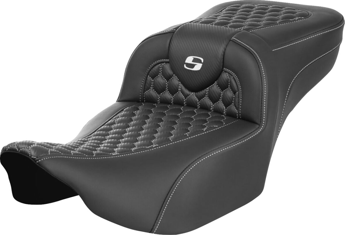 Roadsofa HC Extended Reach Seat, White Stitch - 23+ Touring Seat Saddlemen Default Title