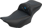 Roadsofa HC Extended Reach With Driver's Backrest Seat, Blue Stitch - 23+ Touring Seat Saddlemen Default Title