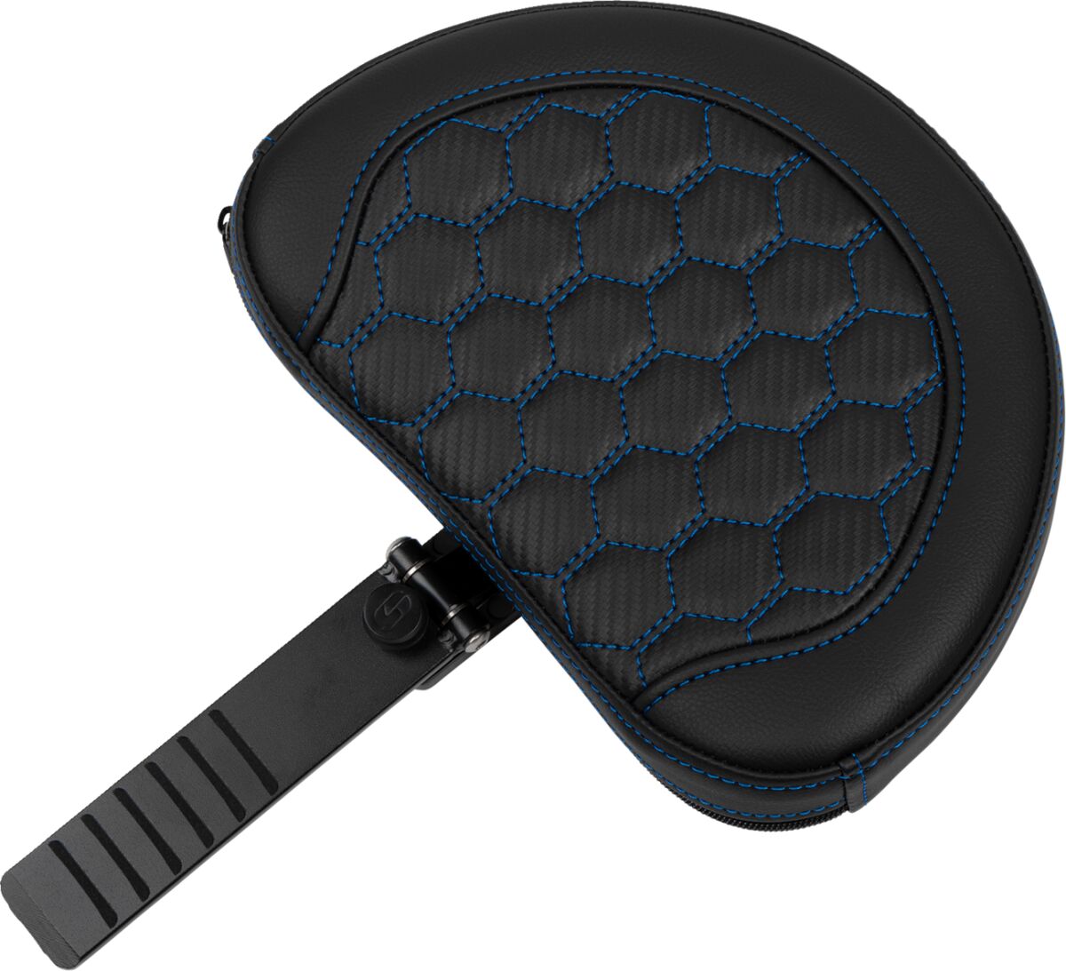 Roadsofa HC Extended Reach With Driver's Backrest Seat, Blue Stitch - 23+ Touring Seat Saddlemen