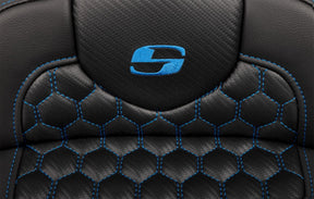 Roadsofa HC Extended Reach With Driver's Backrest Seat, Blue Stitch - 23+ Touring Seat Saddlemen