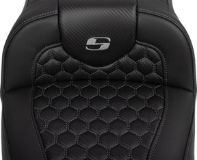 Roadsofa HC Extended Reach With Driver's Backrest Seat, Gray Stitch - 23+ Touring Seat Saddlemen