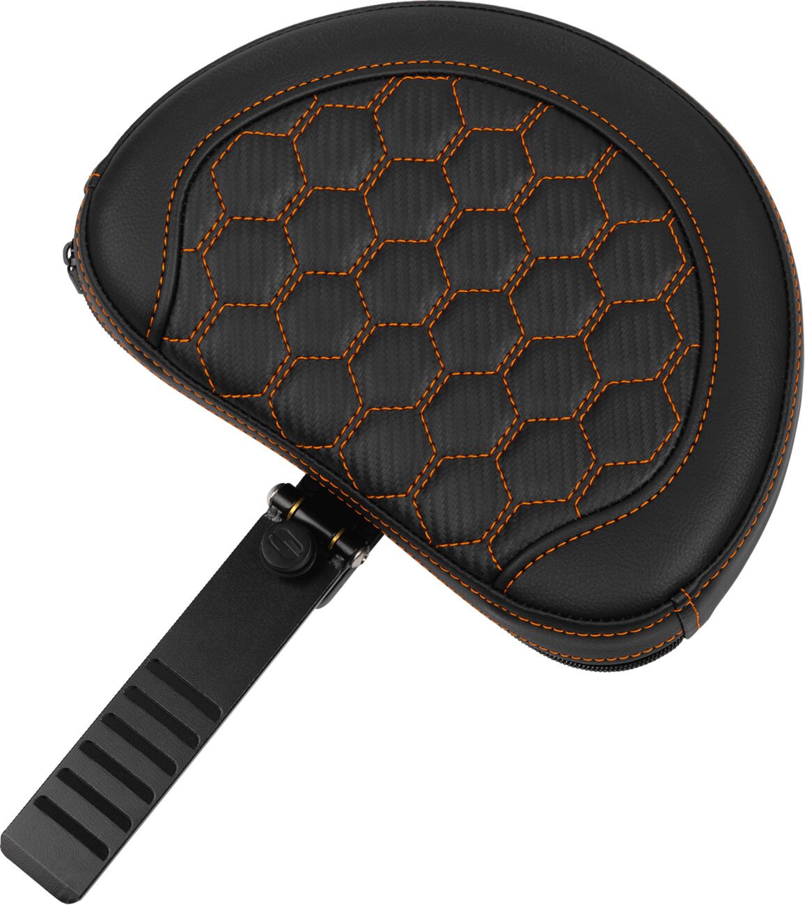 Roadsofa HC Extended Reach With Driver's Backrest Seat, Orange Stitch - 23+ Touring Seat Saddlemen