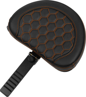 Roadsofa HC Extended Reach With Driver's Backrest Seat, Orange Stitch - 23+ Touring Seat Saddlemen