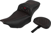 Saddlemen Roadsofa HC Extended Reach With Driver's Backrest Seat, Red Stitch - 23+ Touring Seat Saddlemen