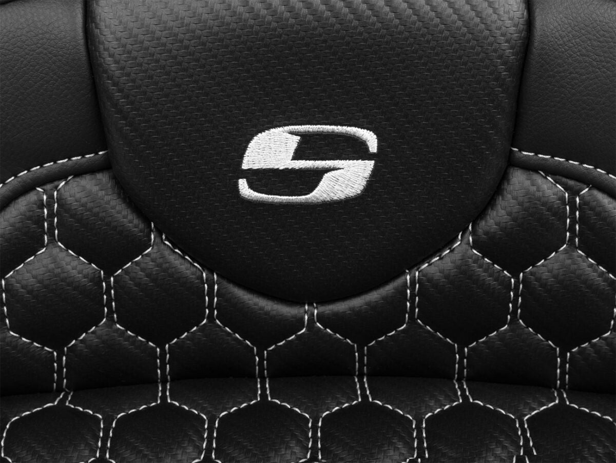 Roadsofa HC Extended Reach With Driver's Backrest Seat, Silver Stitch - 23+ Touring Seat Saddlemen