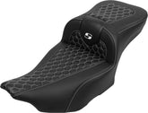 Saddlemen Roadsofa HC Extended Reach With Driver's Backrest Seat, White Stitch - 23+ Touring Seat Saddlemen