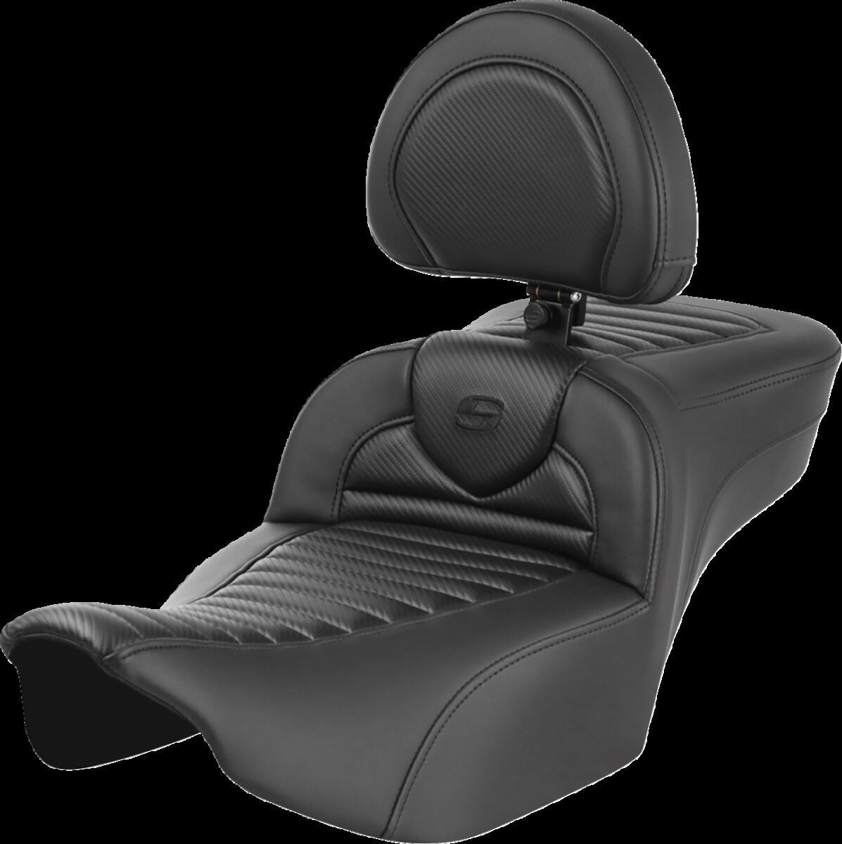 Saddlemen Roadsofa Extended Reach CF TR With Driver's Backrest Seat - 23+ Touring Seat Saddlemen