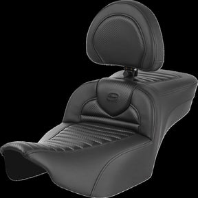 Saddlemen Roadsofa Extended Reach CF TR With Driver's Backrest Seat - 23+ Touring Seat Saddlemen