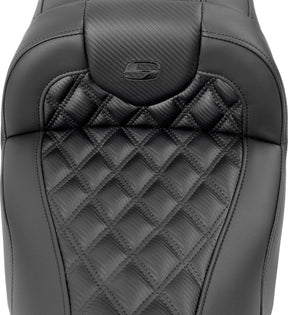 Roadsofa CF LS Seat, Black Stitch - 23+ Touring Seat Saddlemen