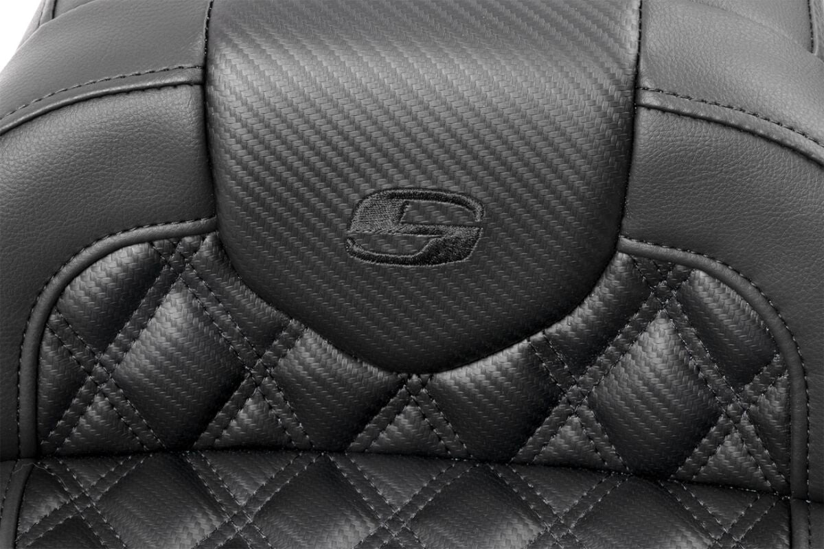 Roadsofa CF LS Seat, Black Stitch - 23+ Touring Seat Saddlemen