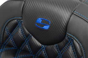 Saddlemen Roadsofa CF LS Seat, Blue Stitch - 23+ Touring Seat Saddlemen