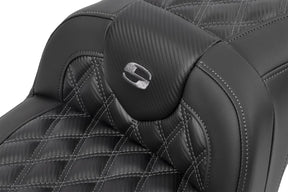 Roadsofa CF LS Seat, Gray Stitch - 23+ Touring Seat Saddlemen
