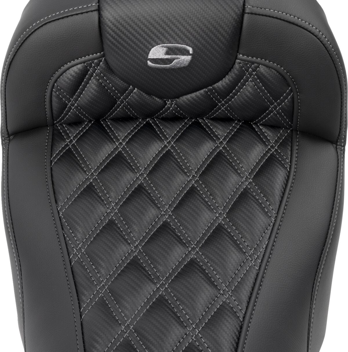 Roadsofa CF LS Seat, Gray Stitch - 23+ Touring Seat Saddlemen