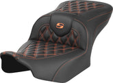 Saddlemen Roadsofa CF LS Seat, Orange Stitch - 23+ Touring Seat Saddlemen